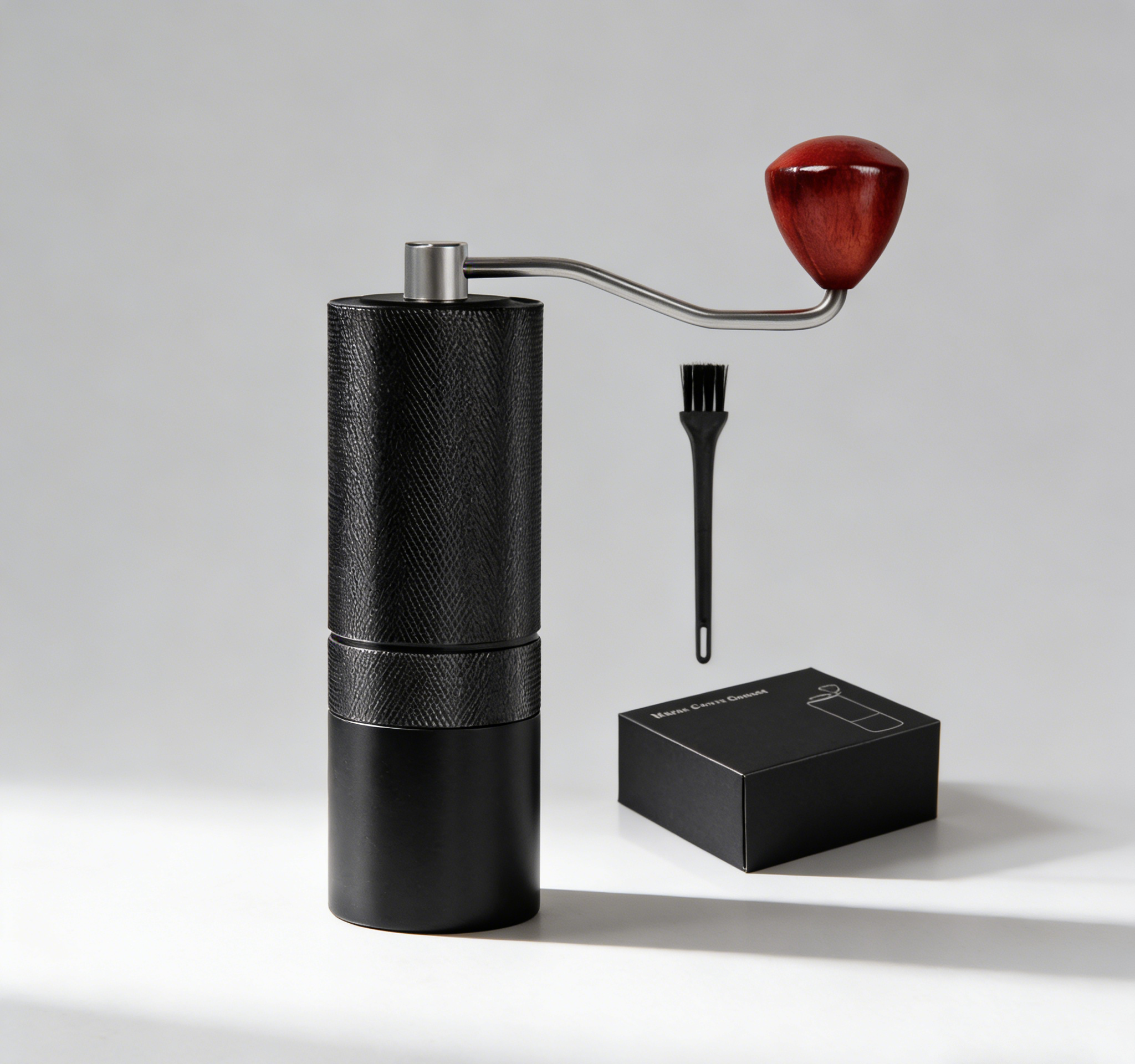 Premium VantaLio Manual Coffee Grinder - CNC Aluminum with Beech Wood Handle