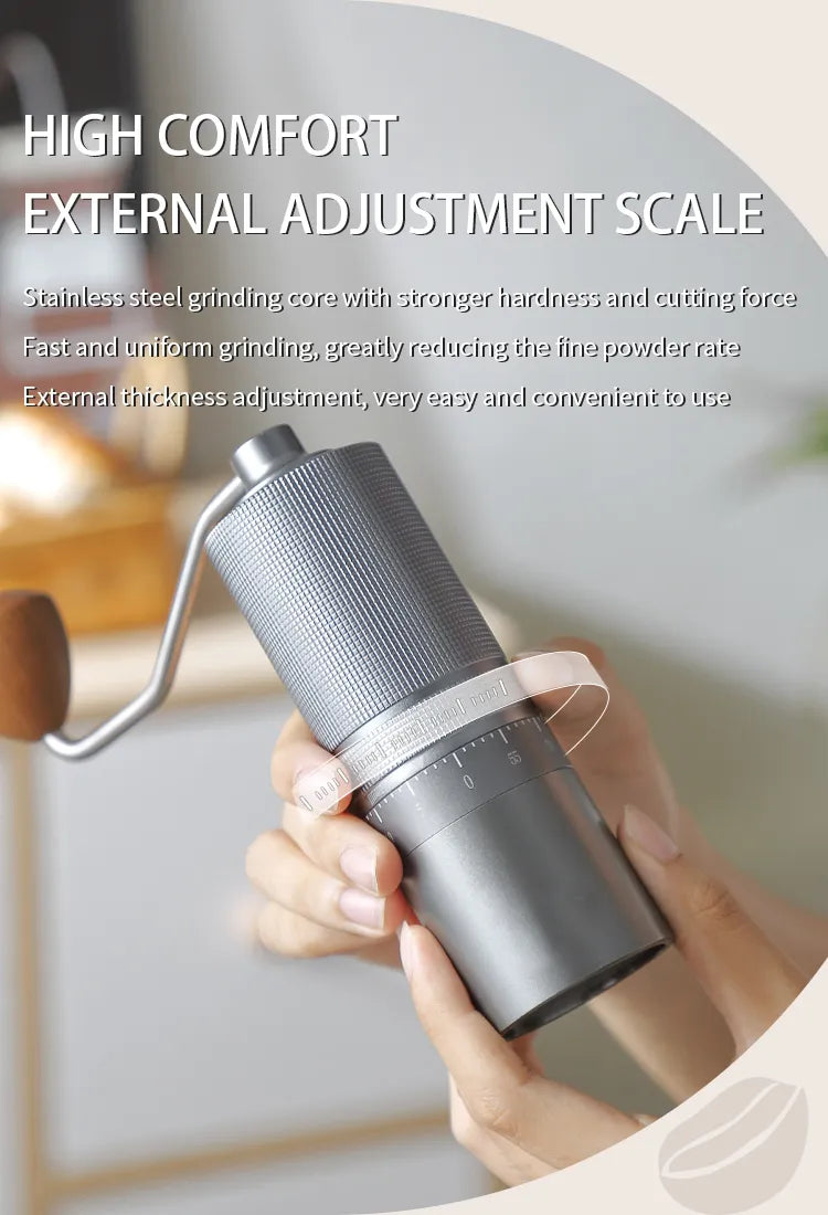 Premium Vantalio Manual Coffee Grinder - CNC420 Stainless Steel Precision Mill