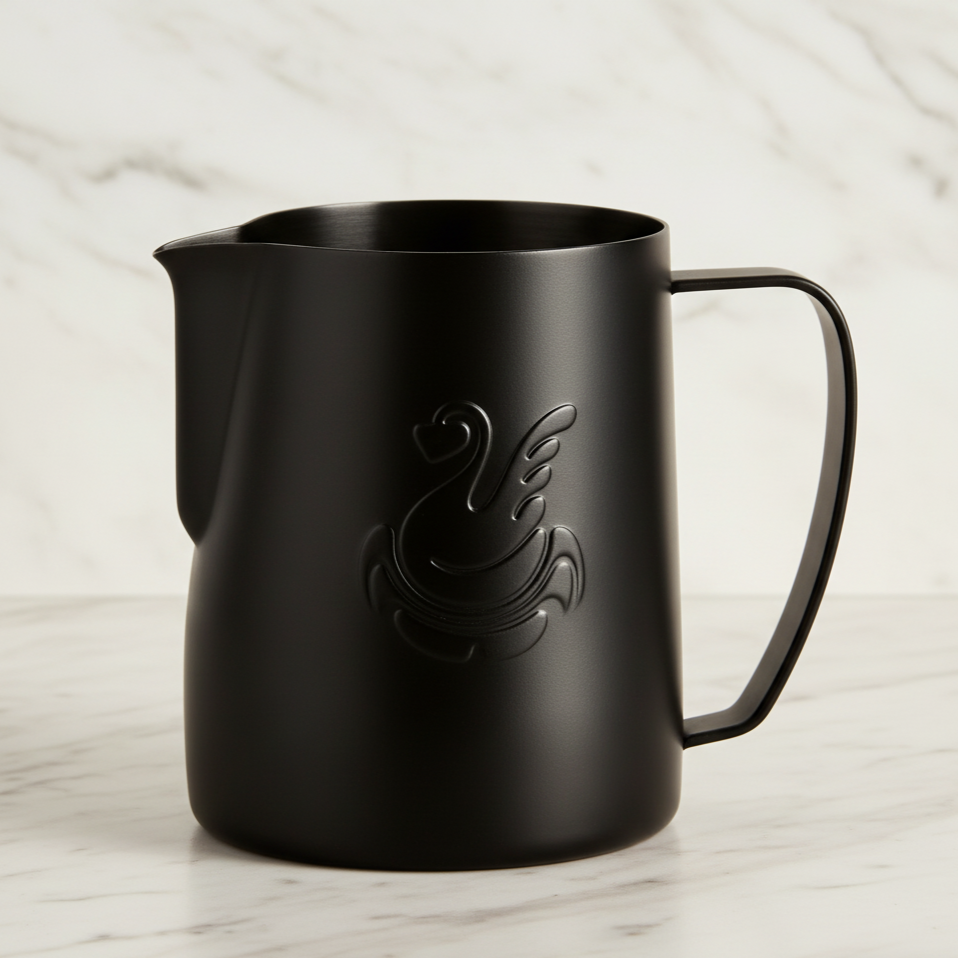 SWAN Latte Art Pitcher - Professional Milk Frothing Pitcher 600ml(black)