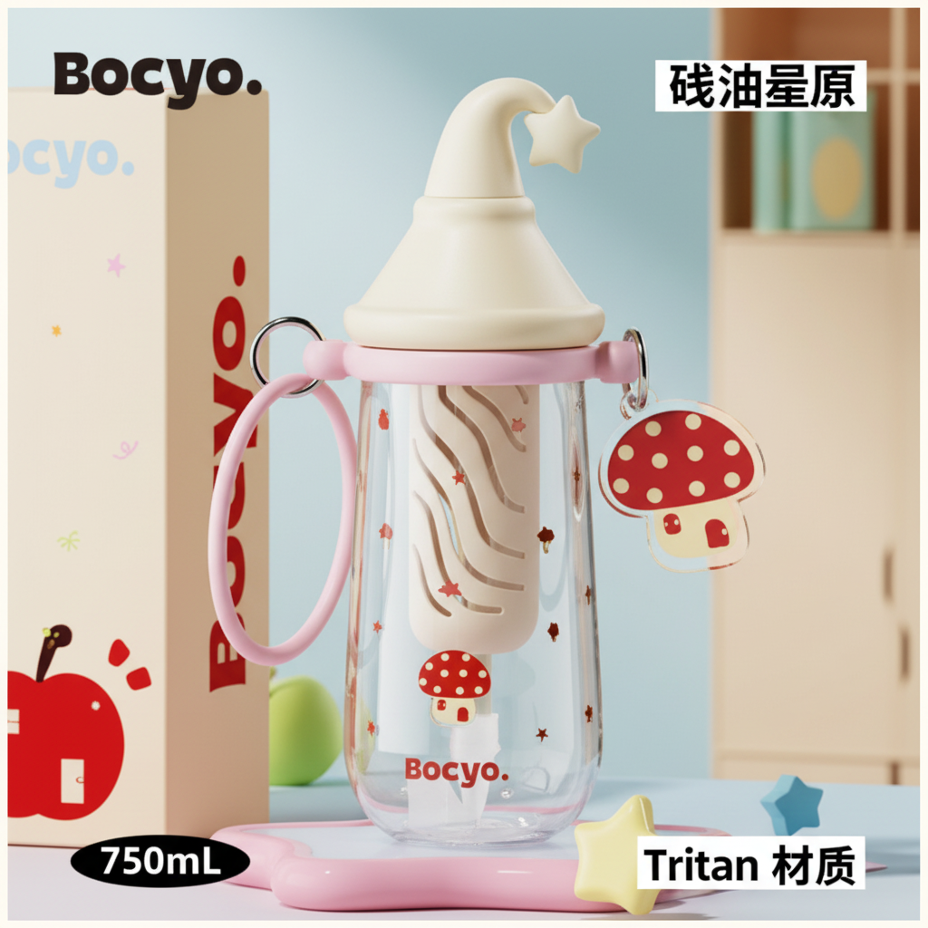 Bocyo Magic Hat Water Bottle 750ml – Cream Mushroom variant