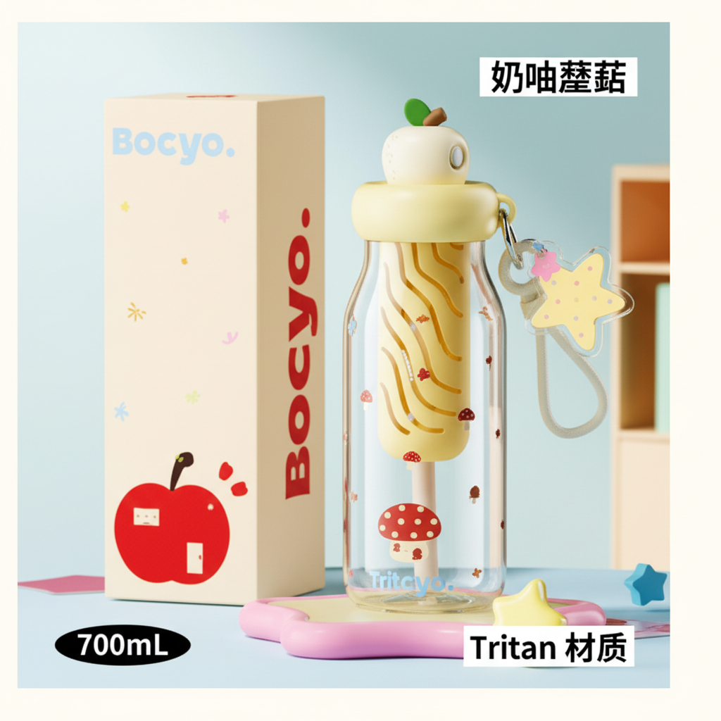 Vantalio Fruity Fun Straw Cup 700ml – Cream Mushroom variant
