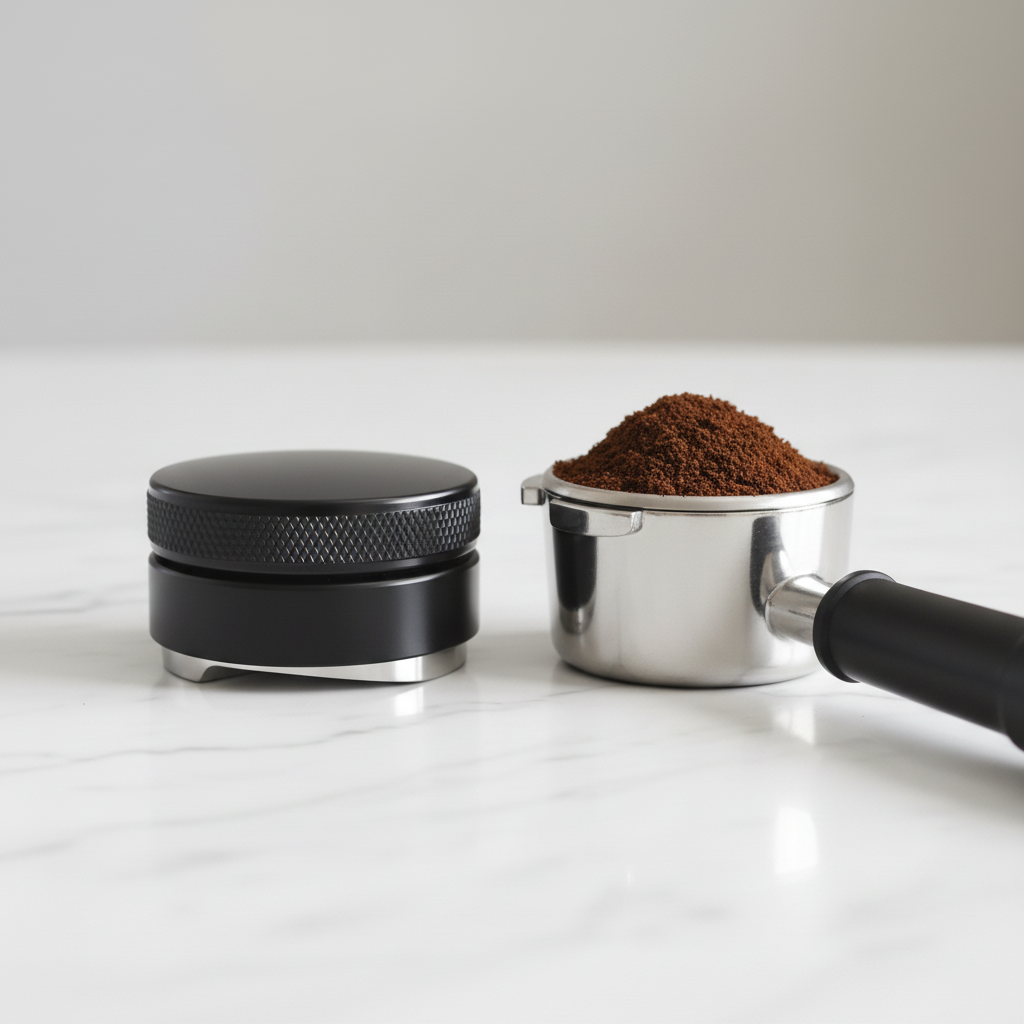 Portafilter with handle and coffee