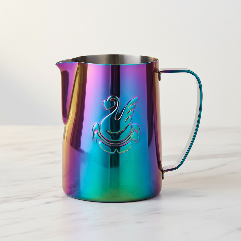 Rainbow Pitcher Centered on Marble
