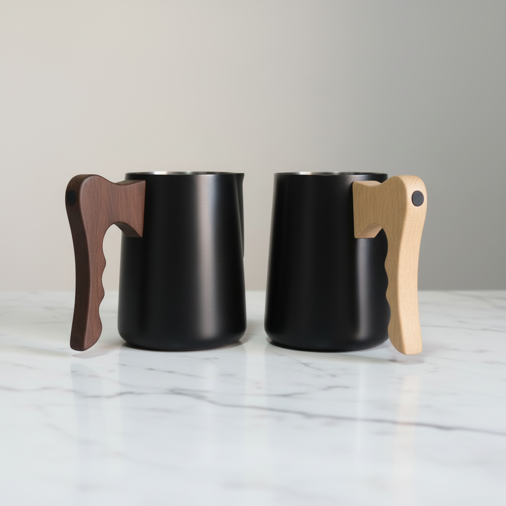 Two Black Pitchers - Dark & Light Handle